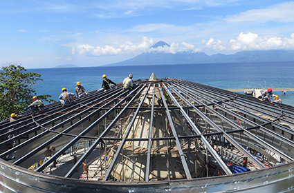 Spiral cement silo