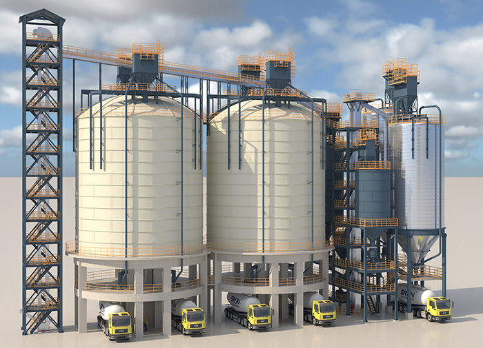 Large bolted steel silo