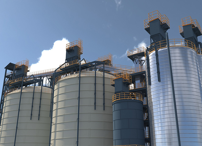 Large bolted steel silo