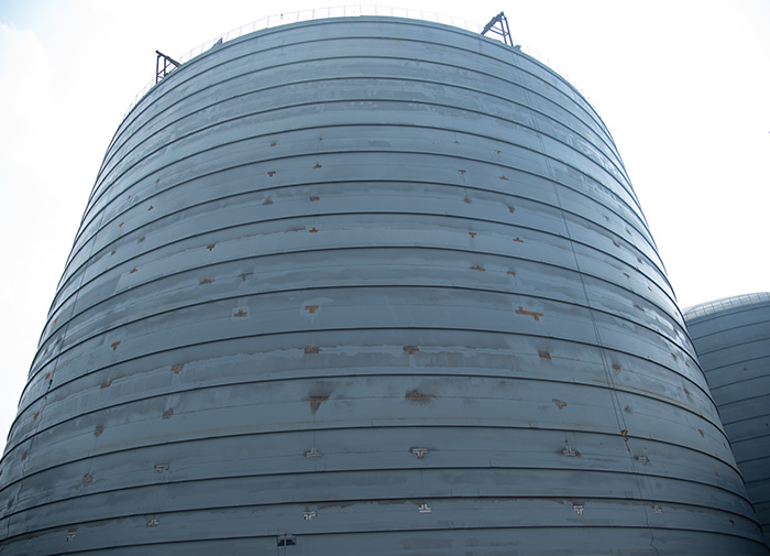 Large welded steel silo
