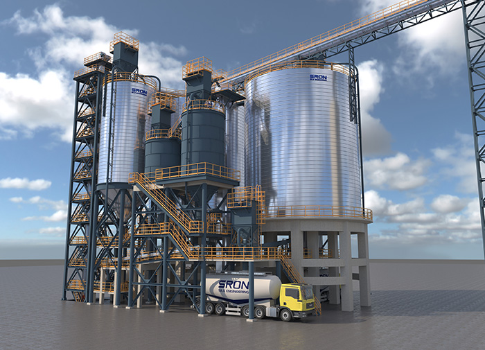 Ore powder steel silo