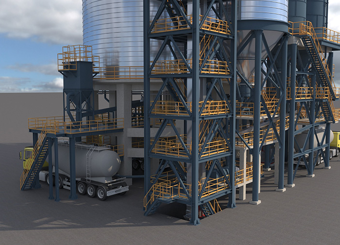 Ore powder steel silo