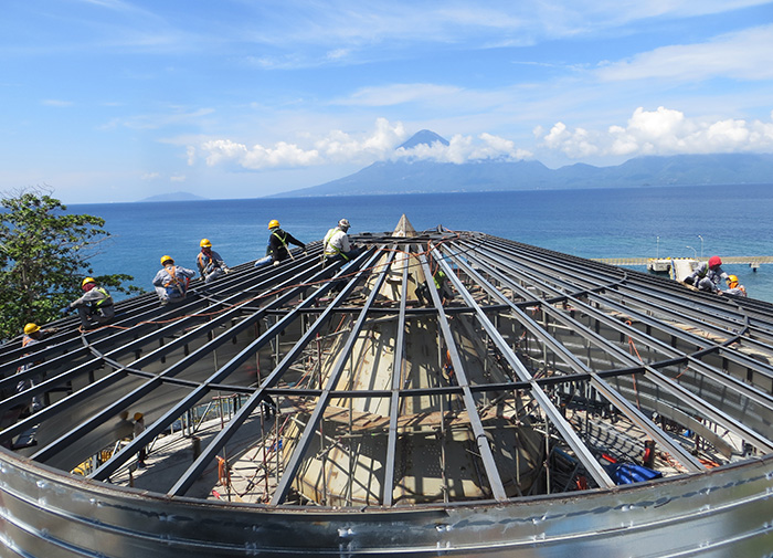 Spiral steel silo
